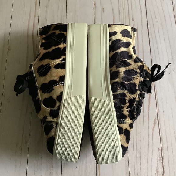 Superga| Velvet Animal Print Platform Sneakers Women’s Sz 9,5 Elevated Casual - Picture 7 of 9